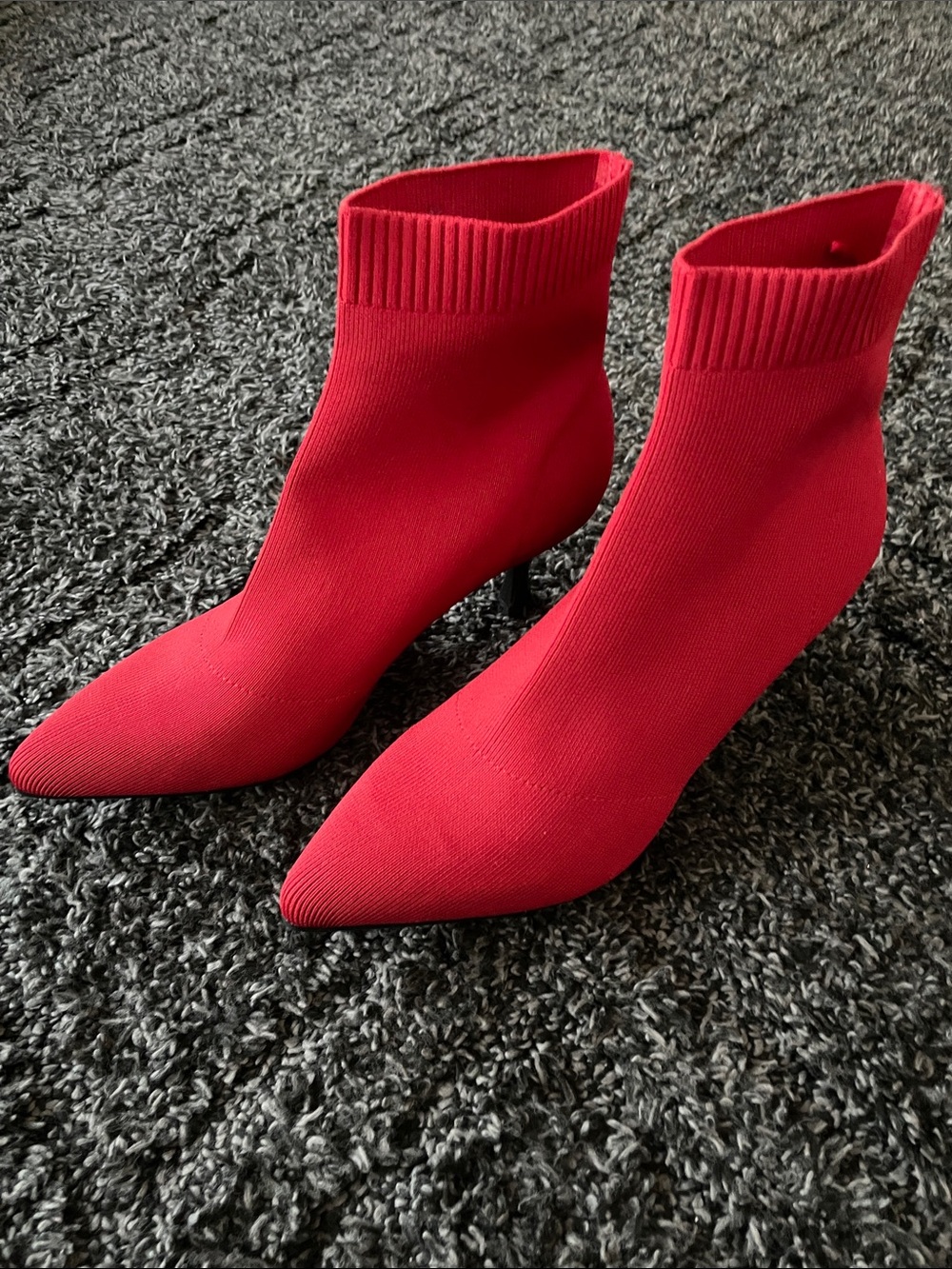 MIA Red Knit Sock Ankle Boots